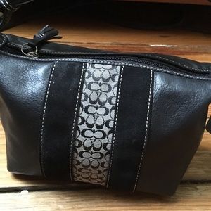 Coach Leather Monogram shoulder bag